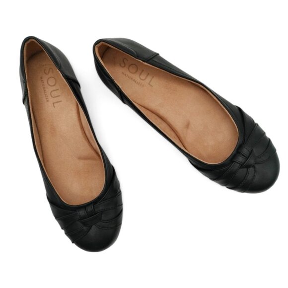 Naturalizer Women's Size 8W Black Soul Gift Round Toe Memory Foam Comfy Flats - Picture 8 of 16